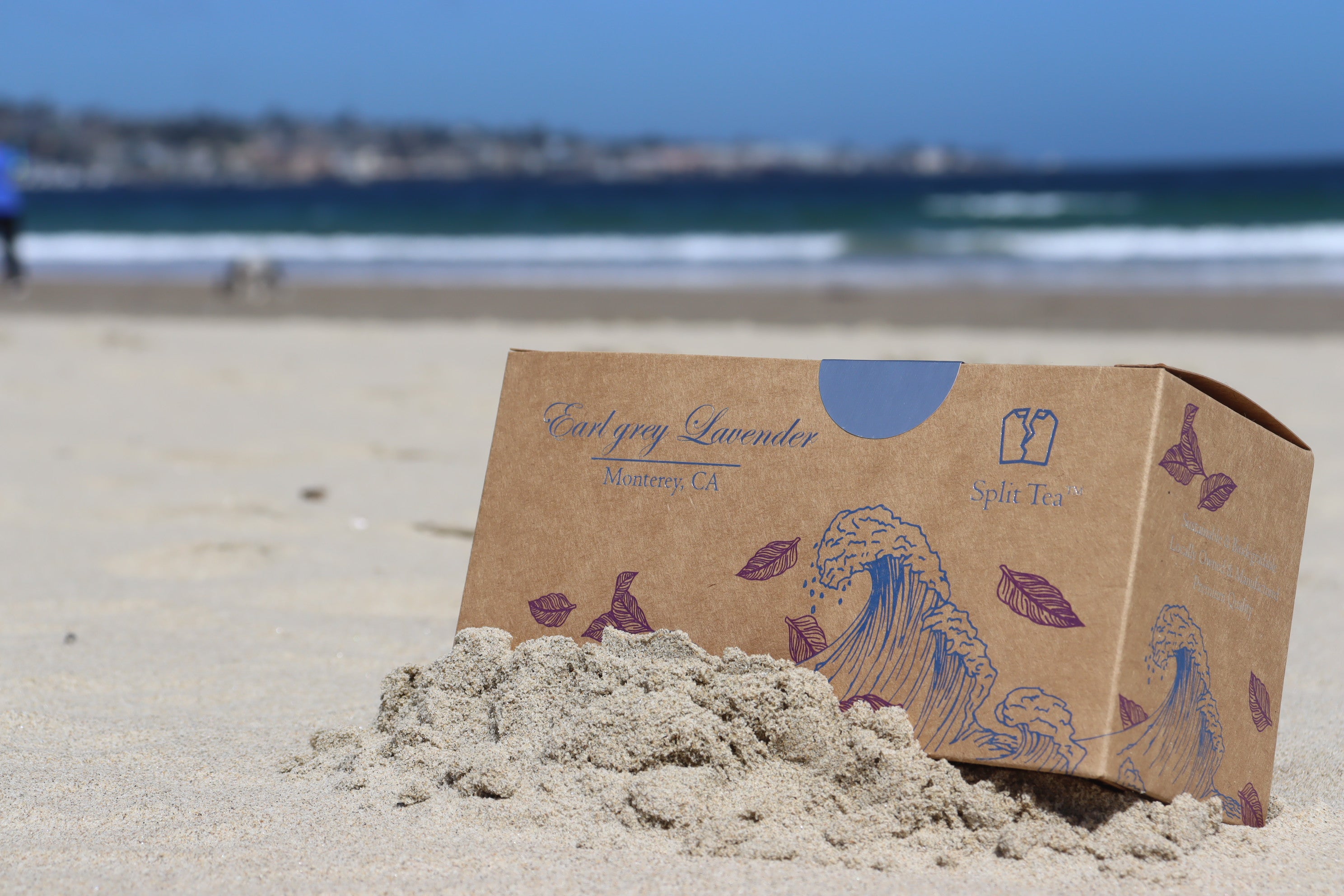 Kraft bag pyramid tea bag Monterey California tea bags eco friendly loose leaf split tea tea at the beach restaurants boutique hotels spas brunch breakfast cafes