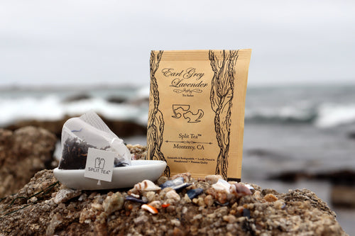 Kraft bag pyramid tea bag Monterey California tea bags eco friendly loose leaf split tea tea at the beach restaurants boutique hotels spas brunch breakfast cafes