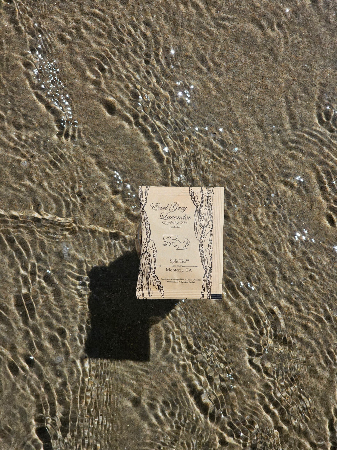 Kraft bag pyramid tea bag Monterey California tea bags eco friendly loose leaf split tea tea at the beach restaurants boutique hotels spas brunch breakfast cafes